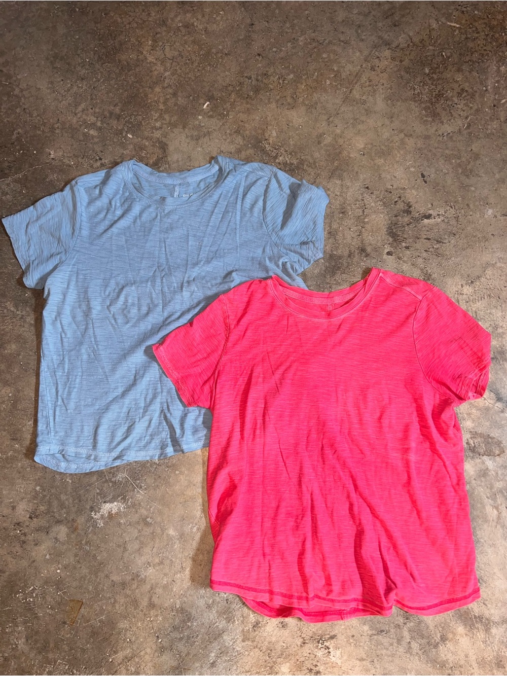 2 Anthropologie Pilcro Bennie Cotton Slub Crew Neck Tees – Pink & Blue Size M